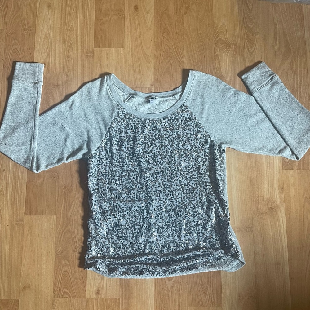 Express Sequence Front Pullover Sweater - image 3